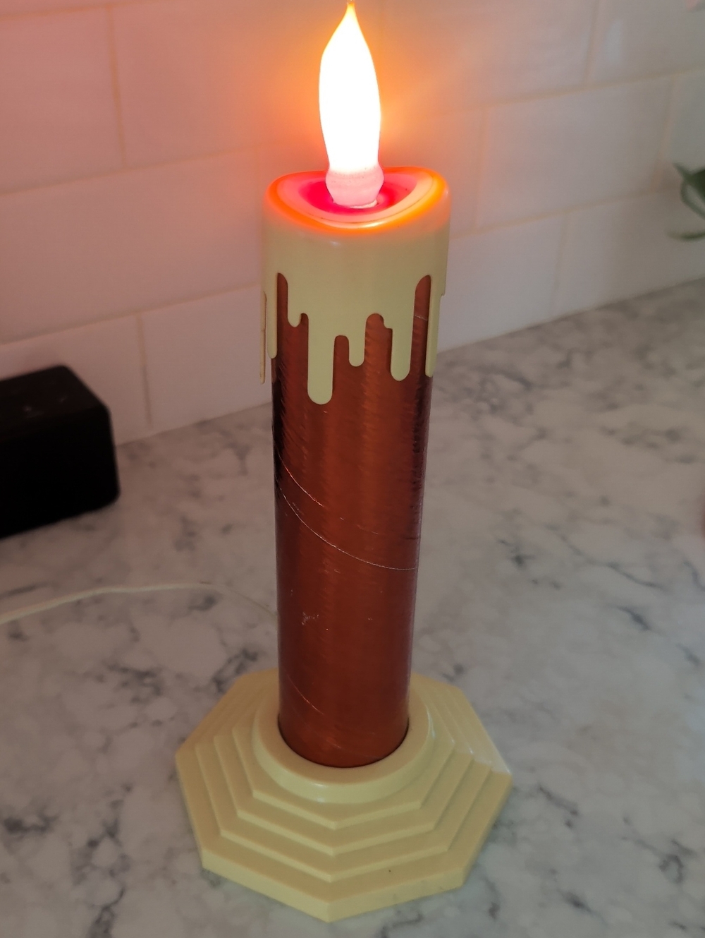 Vintage Electric Drip Candle with Cream Base And Paper Tube